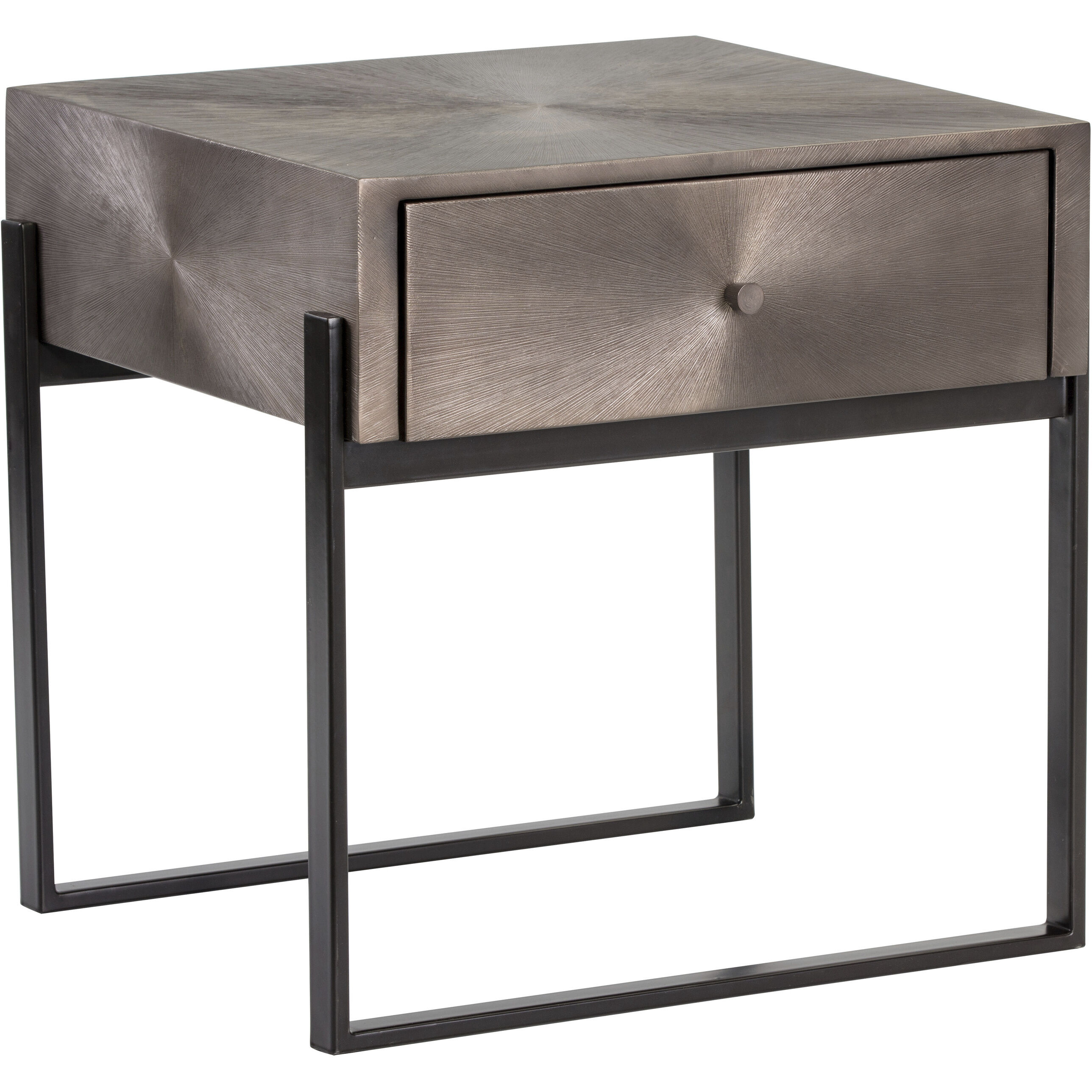 Modena 22 X 22 inch Gunmetal Night Stand, Small